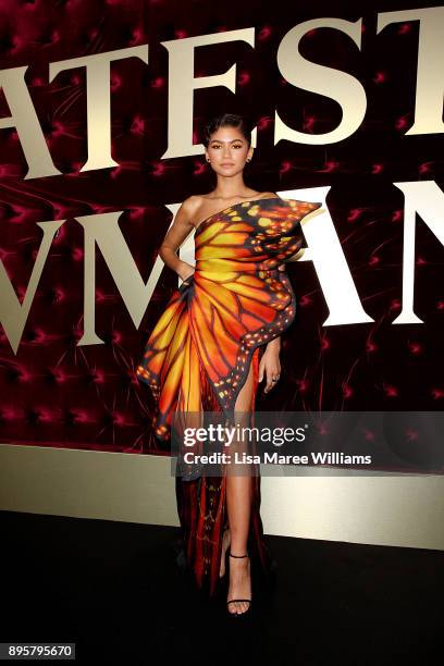 Zendaya attends the Australian premiere of The Greatest Showman at The Star on December 20, 2017 in Sydney, Australia.