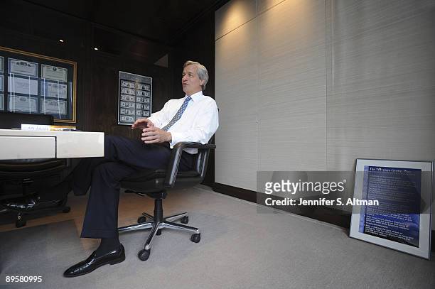 Morgan Chase's CEO Jamie Dimonposes for a portrait session at JP Morgan's New York offices in June 2009, New York, NY