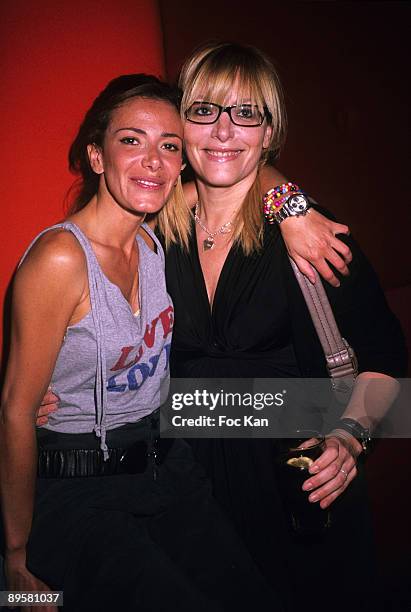 Chroniclers Elsa Fayer and Caroline Diamant attend the DJ Laurent Ruquier Party at the Hotel Murano on June 18, 2009 in Paris, France.