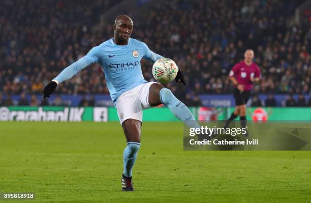 Eliaquim Mangala of Manchester City during the Carabao Cup Quarter-Final match between Leicester City and Manchester City at The King Power Stadium...