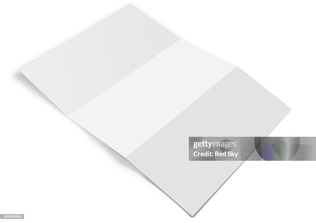 Piece of paper on a white background