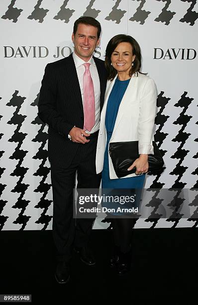 Karl Stefanovic and Lisa Wilkinson arrive at the David Jones Spring/Summer 2009 Collection Launch themed 'A Great Southern Summer 2009' at the...
