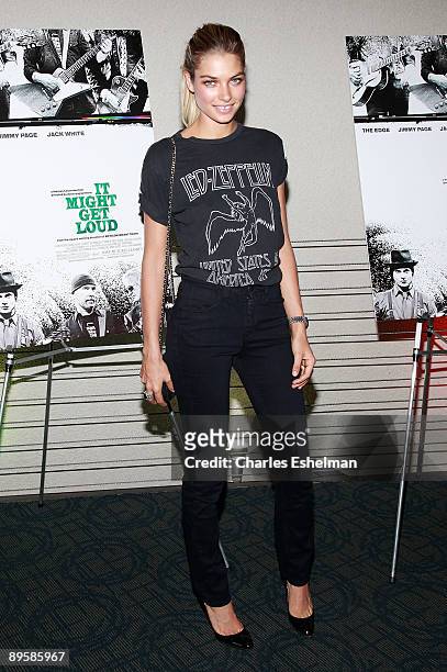 Model Jessica Hart attends a special screening of "It Might Get Loud" at Landmark's Sunshine Cinema on August 3, 2009 in New York City.