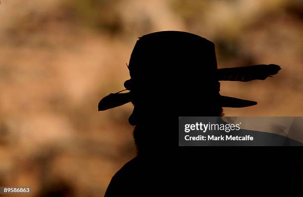 Local tour guide looks on during a boat trip up the Katherine Gorge on August 4, 2009 in the Northern Territory, Australia. The commemorative trip...