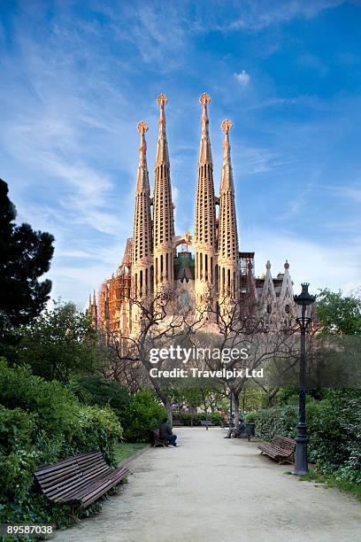 sagrada familia cathedral by gaudi - segrada familia stock pictures, royalty-free photos & images