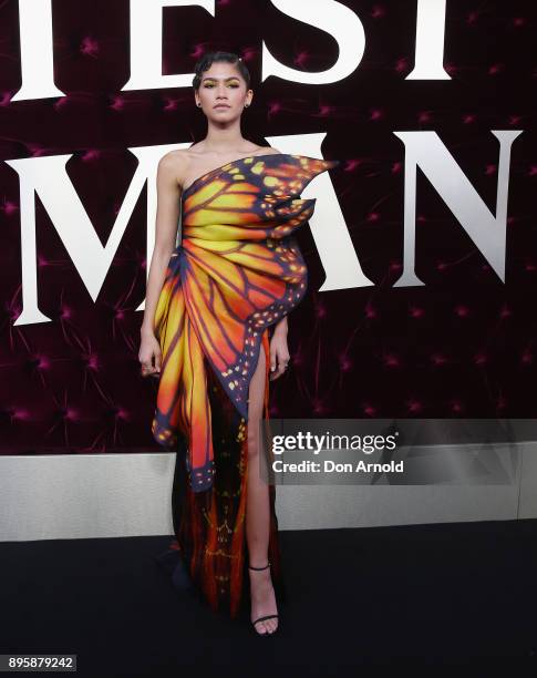 Zendaya attends the Australian premiere of The Greatest Showman at The Star on December 20, 2017 in Sydney, Australia.