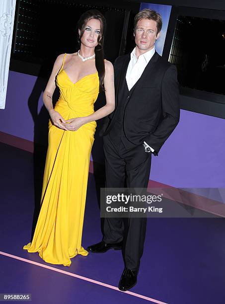 Wax figures of Angelina Jolie and Brad Pitt are displayed at Madame Tussaud's Wax Museum on July 29, 2009 in Hollywood, California.