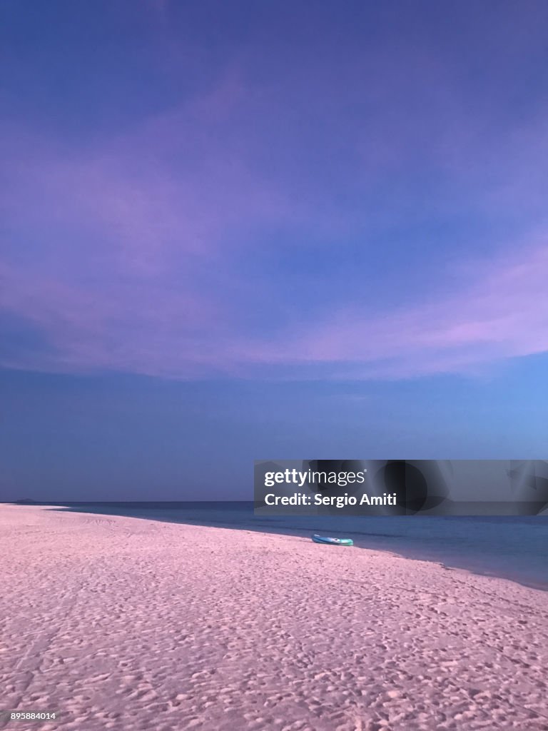 Pink sunset in Palawan Island