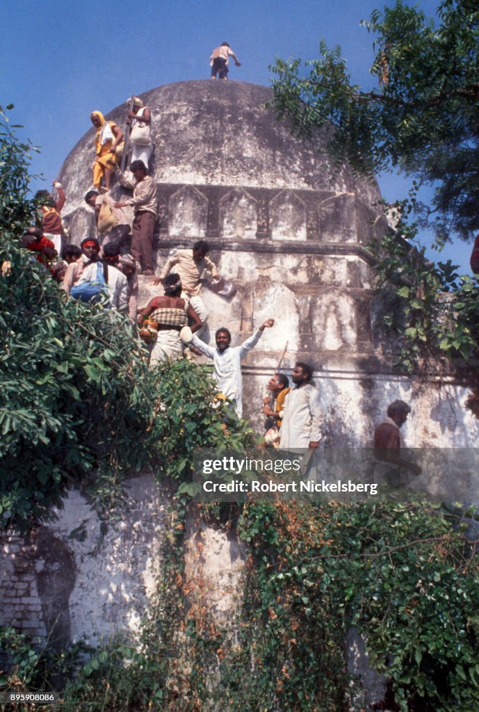 Hindus Attack Babri Mosque In 1990 In Ayodhya, India