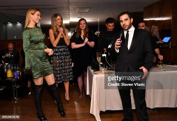 Nick Andreottola speaks at Status Luxury Group presents The Art of Giving at Domenico Vacca on December 19, 2017 in New York City.