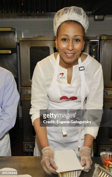 Tamara Tunie attends a donation of "Celebrity Apprentice" winnings to God's Love We Deliver at the God�s Love We Deliver Facilities on June 23, 2009...