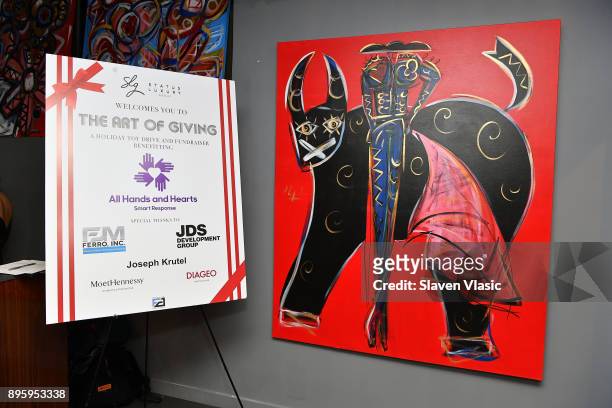View of the auctioning objects at Status Luxury Group presents The Art of Giving at Domenico Vacca on December 19, 2017 in New York City.