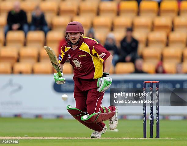 Niall O'Brien of Northamptonshire in action during the NatWest Pro40 Division Two match between Northamptoshire and Lancashire at the County Ground...