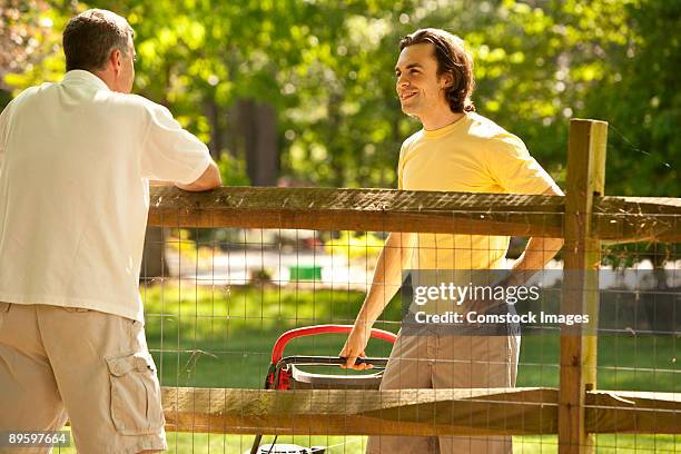 neighbors talking - neighbours talking stock pictures, royalty-free photos & images