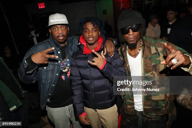 Erick Sermon, Lougotcash, and Mr. Cheeks attend the 13 Sins Album Release Party at S.O.B.'s on December 19, 2017 in New York City.