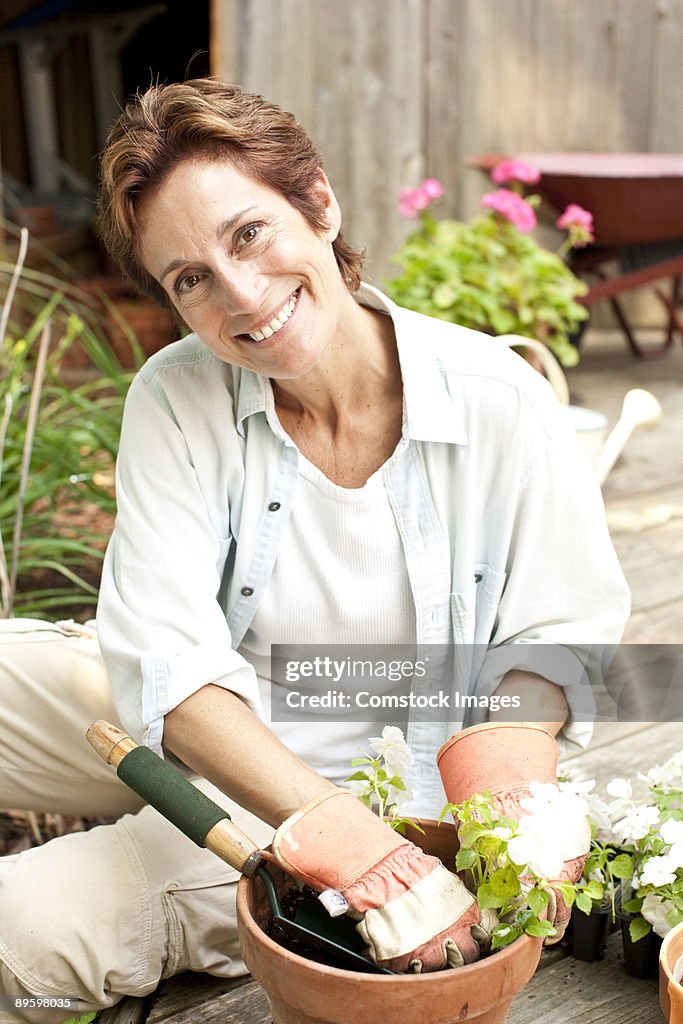 Woman gardening