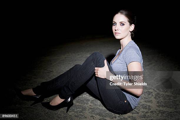 Actress Alison Brie poses at a portrait session.