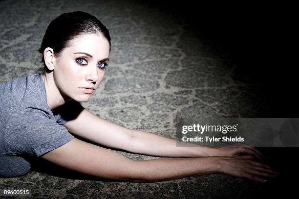 Actress Alison Brie poses at a portrait session.