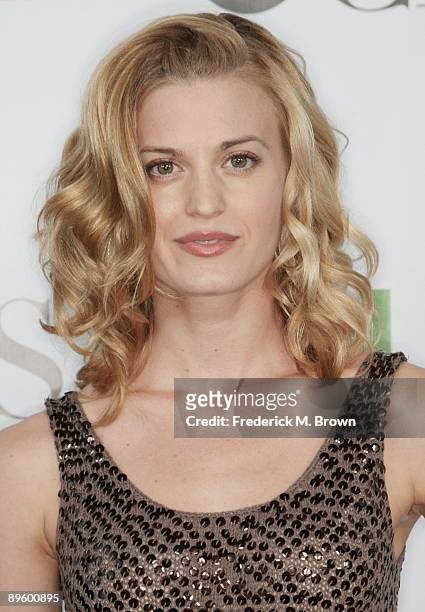 Actress Brooke D'Orsay arrives at the CBS, CW, CBS Television Studio and Showtime TCA party at the Huntington Library on August 3, 2009 in Pasadena,...