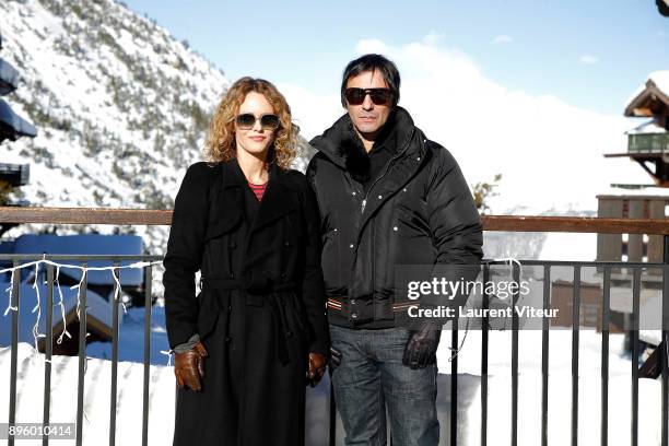 Actress Vanessa Paradis and Director Samuel Benchetrit attend "Les Arcs European Film Festival" on December 20, 2017 in Les Arcs, France.