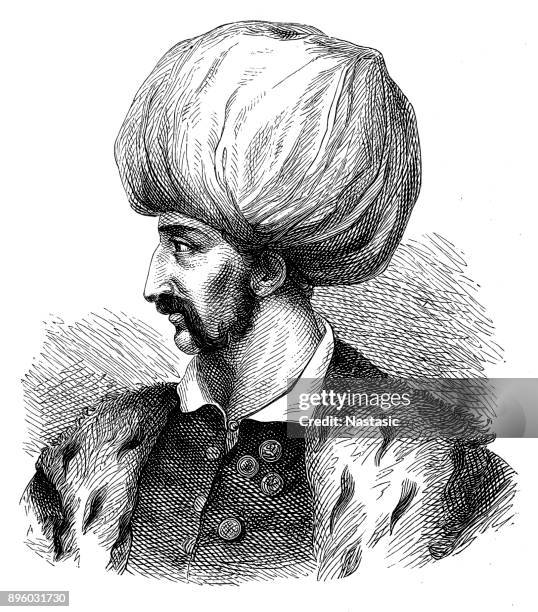 stockillustraties, clipart, cartoons en iconen met süleyman i, sultan van het ottomaanse rijk - ottoman empire