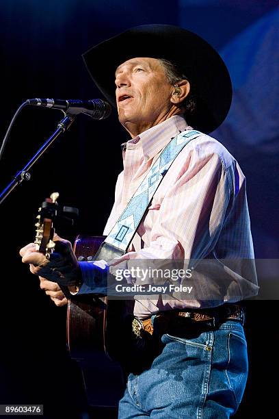 George Strait performs at the Verizon Wireless Music Center on July 24, 2009 in Noblesville, Indiana.