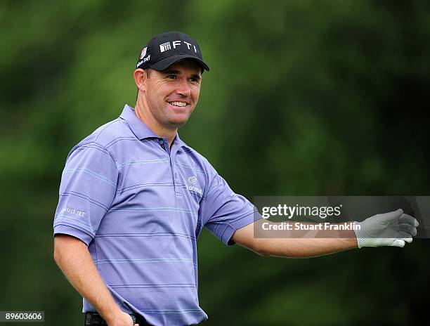 Padraig Harrington of Ireland during a practice round of the World Golf Championship Bridgestone Invitational on August 4, 2009 at Firestone Country...