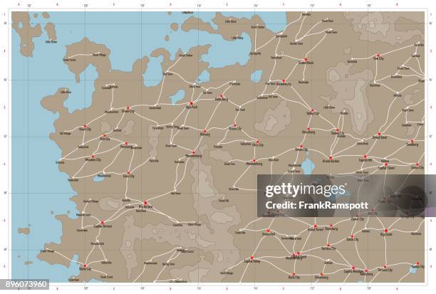 stockillustraties, clipart, cartoons en iconen met natuurlijke kleur generieke topografische kaart - latitude 2017