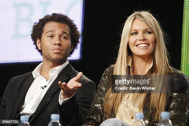 Actors Corbin Bleu and Elle Macpherson of "The Beautiful Life" appear during the CW Network portion of the 2009 Summer Television Critics Association...