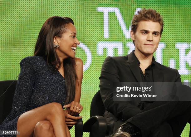 Actors Katerina Graham and Paul Wesley of "The Vampire Diaries" appear during the CW Network portion of the 2009 Summer Television Critics...