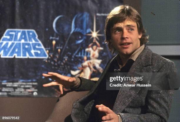 Mark Hamill, who plays Luke Skywalker in Star Wars, during a visit to London on January 01, 1979 in London, England.