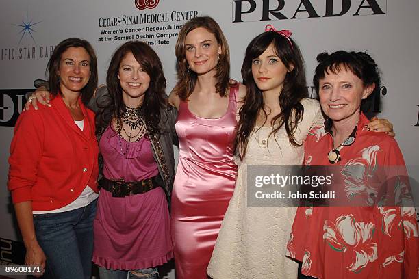 Dr. Beth Karlan, Elyse Walker, Emily Deschanel, Zooey Deschanel and Mary Jo Deschanel