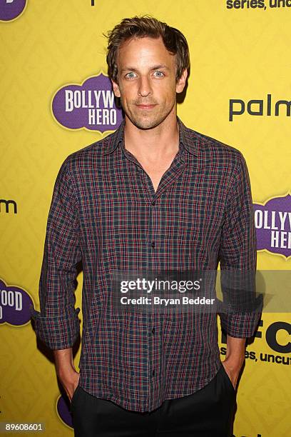 Actor Seth Meyers arrives at the premiere of "Bollywood Hero" at the Rubin Museum of Art August 4, 2009 in New York City.