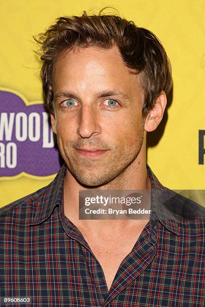 Actor Seth Meyers arrives at the premiere of "Bollywood Hero" at the Rubin Museum of Art August 4, 2009 in New York City.