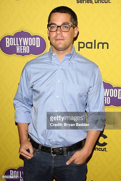 Writer Gideon Yago arrives at the premiere of "Bollywood Hero" at the Rubin Museum of Art August 4, 2009 in New York City.