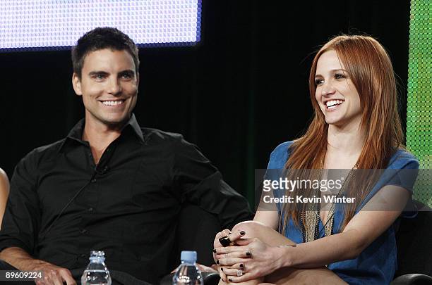 Actors Colin Egglesfield and Ashlee Simpson-Wentz of "Melrose Place" appear during the CW Network portion of the 2009 Summer Television Critics...