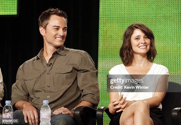 Actors Kerr Smith and Shiri Appleby of "Life Unexpected" appear during the CW Network portion of the 2009 Summer Television Critics Association Press...