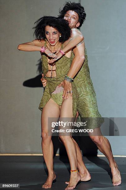 Ruth Brauer who plays 'Drusilla' and Martin Neidermair who plays 'Ottone', rehearse for the Barrie Kosky directed production of 'Poppea' at the...