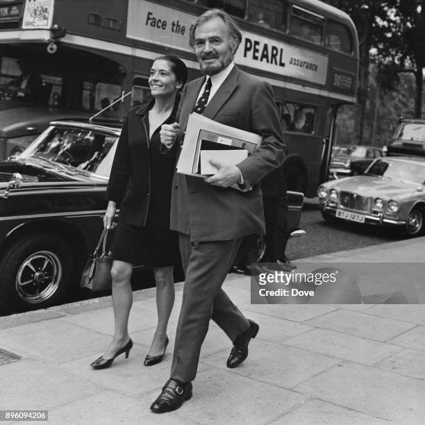 British actor James Mason with his wife, Australian actress Clarissa Kaye in London, UK, 13th September 1971.