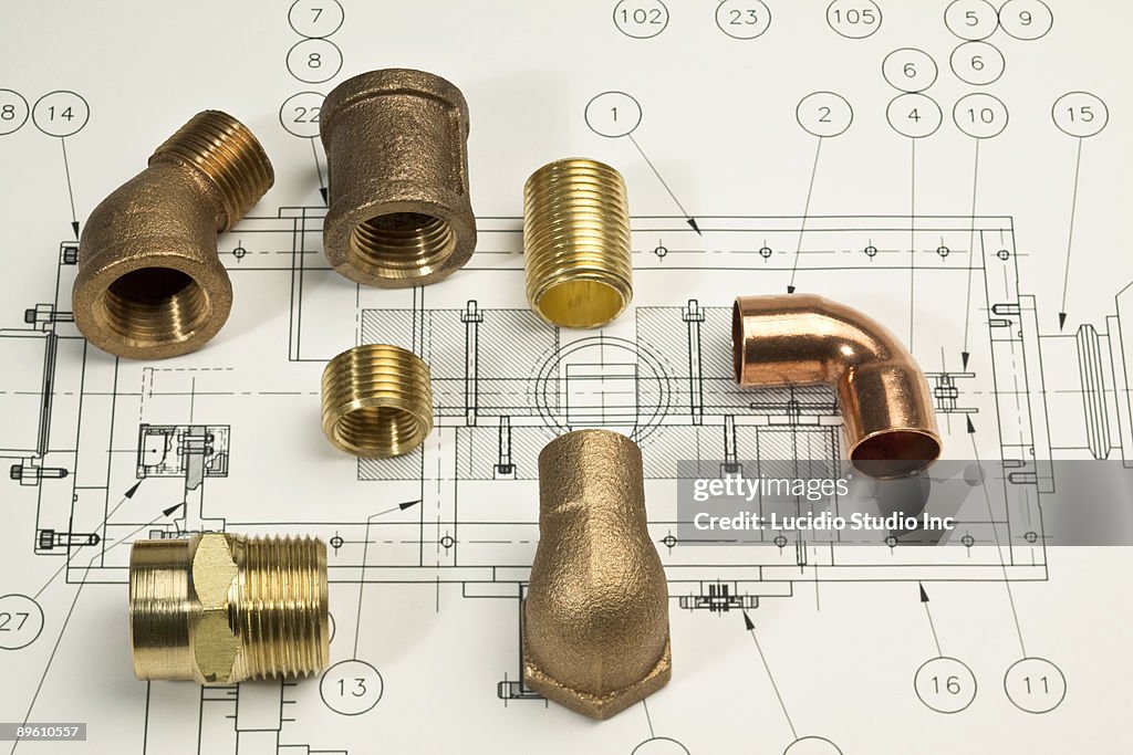 Fitting Engineering Graphics Mechanical Drawing And Pipe Fittings High-Res Stock Photo - Getty Images