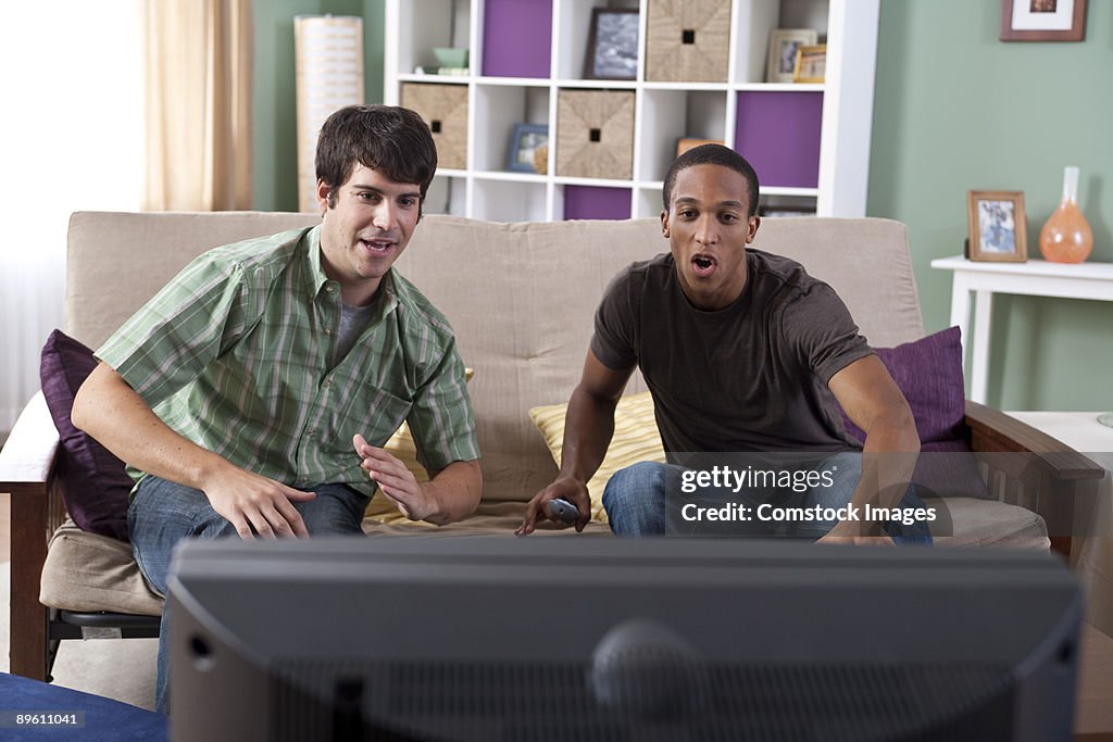 Friends relaxing in livingroom