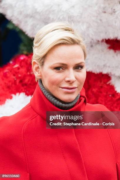 Princess Charlene of Monaco attends the Christmas Gifts Distribution on December 20, 2017 in Monaco, Monaco.