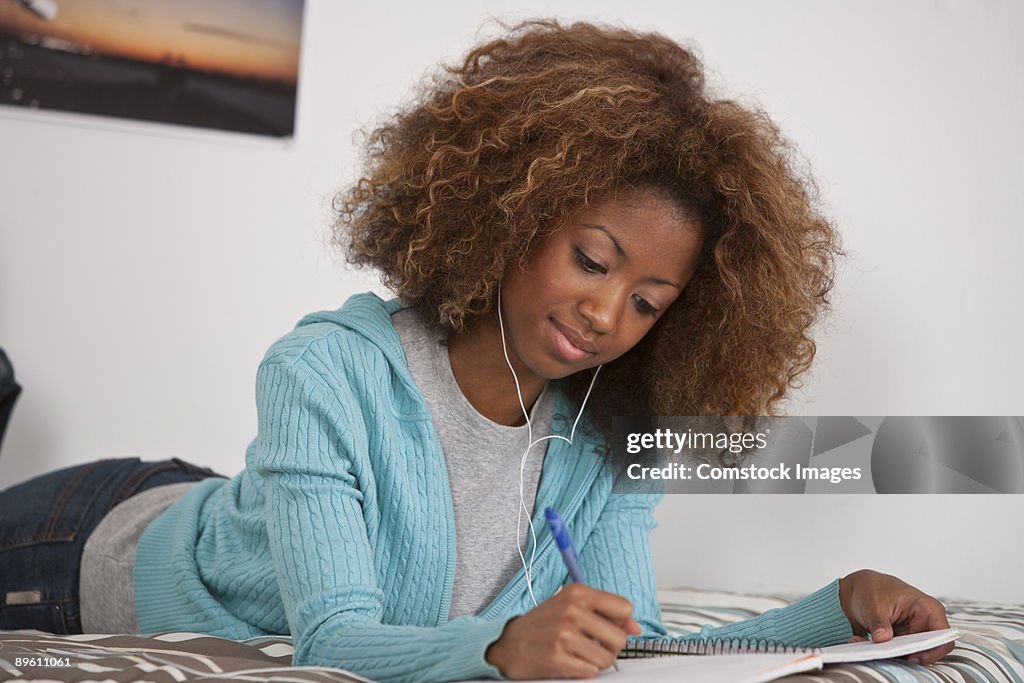 Young woman studying