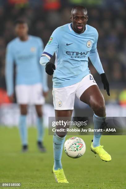 Yaya Toure of Manchester City during the Carabao Cup Quarter-Final match between here Leicester City v Manchester City at The King Power Stadium on...