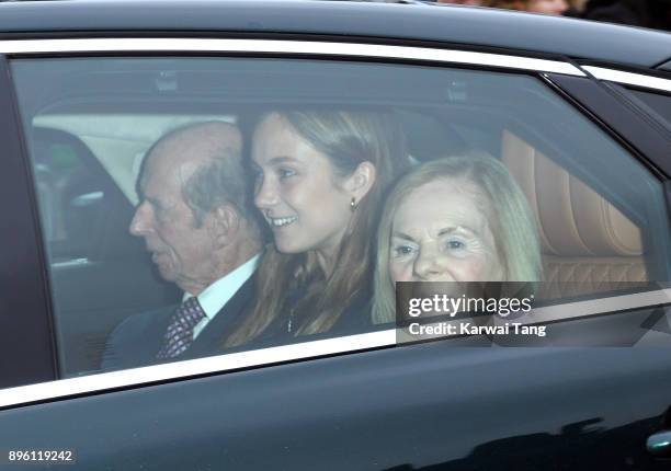 Katherine, Duchess of Kent and Prince Edward, Duke of Kent attend a Christmas lunch for the extended Royal Family at Buckingham Palace on December...