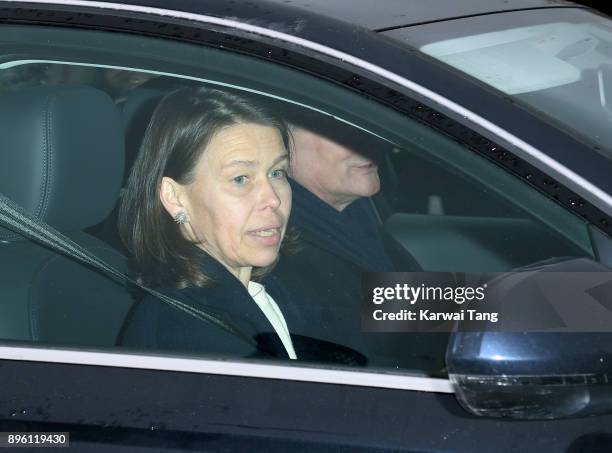 Lady Sarah Chatto and Daniel Chatto attend a Christmas lunch for the extended Royal Family at Buckingham Palace on December 20, 2017 in London,...