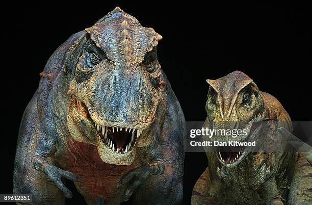 The dinosaurs lined up ahead of tonight's premier of Walking with Dinosaurs at the 02 Arena on August 5, 2009 in London, England.The show, based on...