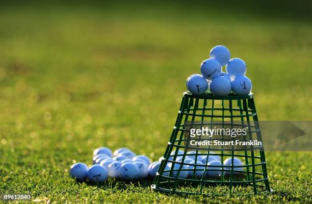 Views on the practice range during the third round of the Evian Masters at the Evian Masters Golf Club on July 25, 2009 in Evian-les-Bains, France.