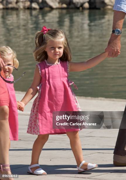 Princess Leonor of Spain poses for photographers during the summer holidays on August 5, 2009 in Palma de Mallorca, Spain.