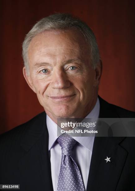 Jerry Jones of the Dallas Cowboys poses for his 2009 NFL headshot at photo day in Irving, Texas.